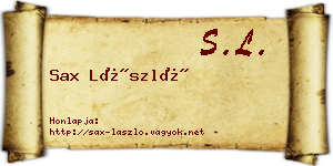Sax László névjegykártya